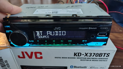 JVC KD-X370BTS 1 DIN Digital Media Receiver Bluetooth USB SiriusXM Tested ✅