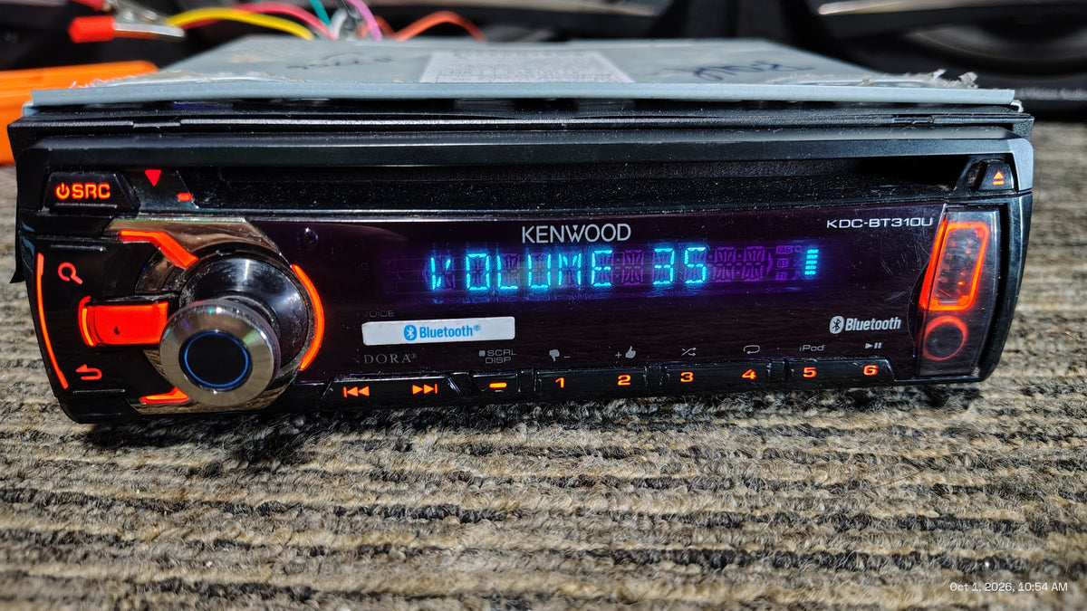 Kenwood KDC-BT310U 1 DIN CD Player Car Stereo Bluetooth AUX  Input Tested ✅