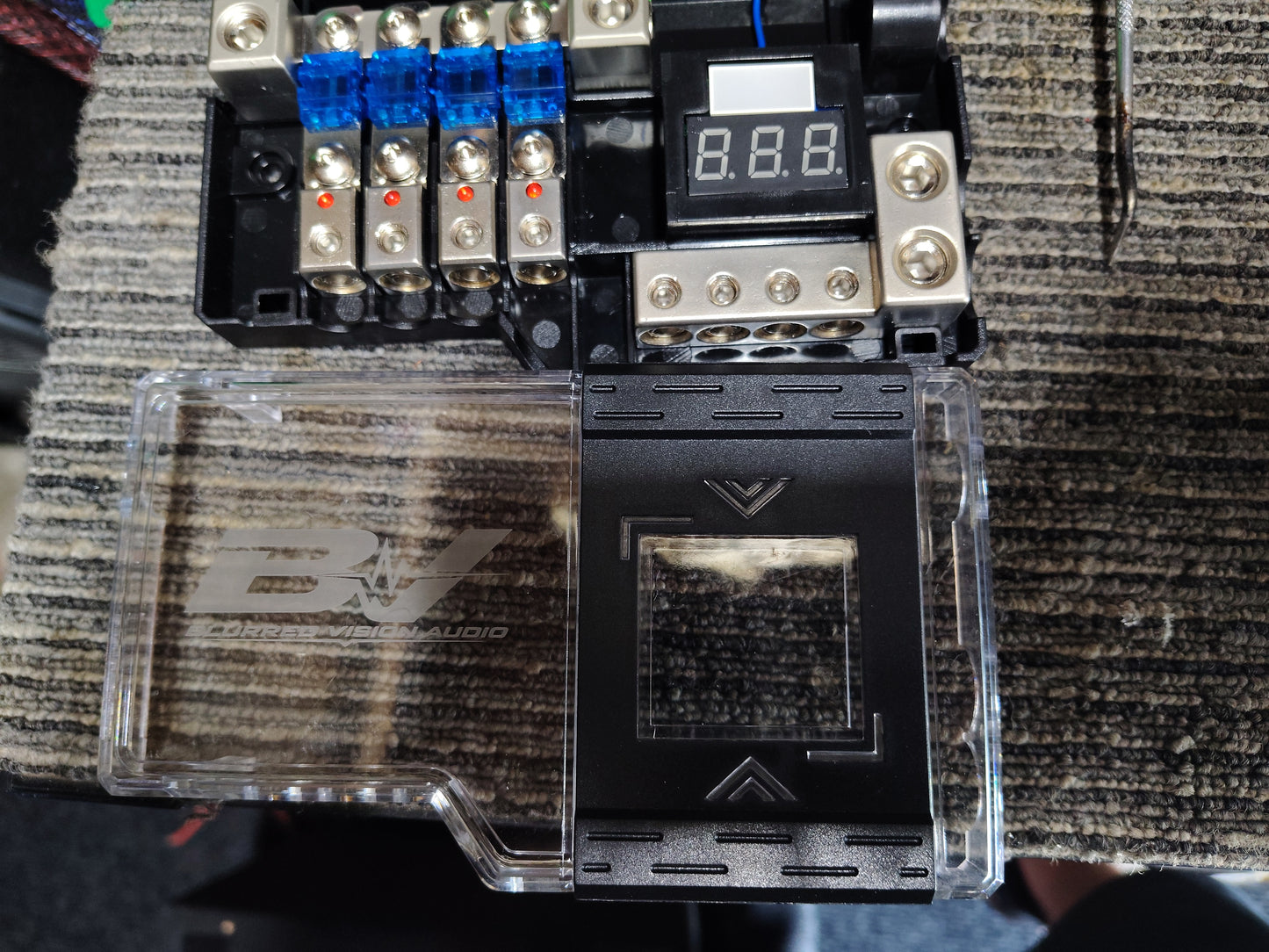 Blurred Vision Audio BVPROVM Fused Power Distribution Block with Digital Led Volt Meter