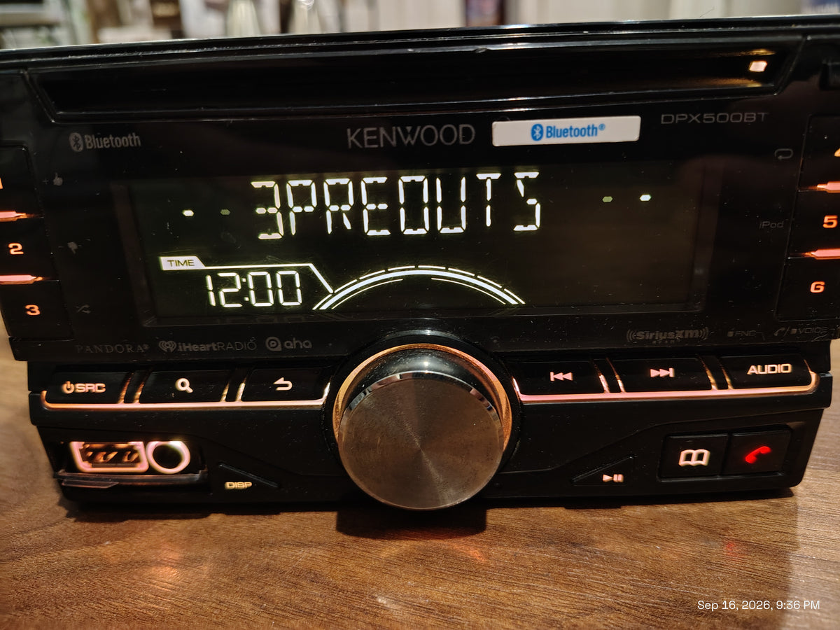 Kenwood DPX500BT 2 DIN In-Dash CD Player Receiver Bluetooth USB  AUX Tested ✅
