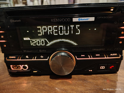 Kenwood DPX500BT 2 DIN In-Dash CD Player Receiver Bluetooth USB  AUX Tested ✅