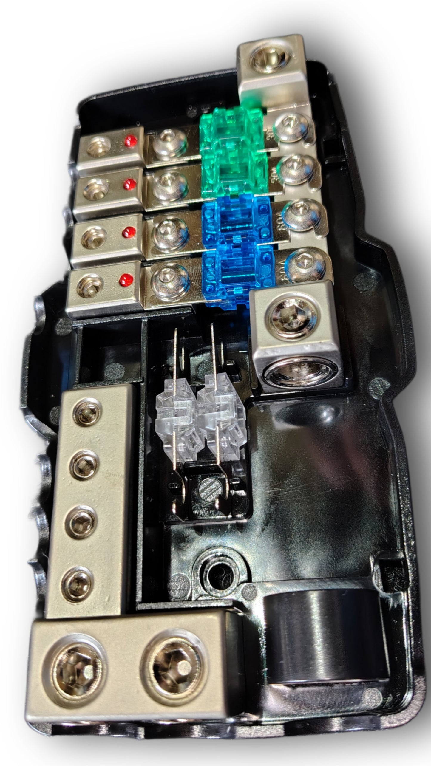Blurred Vision Audio BV-PGDISTRO POWER & GROUND DISTRIBUTION BLOCK With 6 MINI ANL FUSES & HOLDER