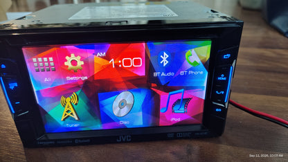 JVC KW-V21BT 6.8" Touchscreen 2-Din Bluetooth  Receiver,FM,USB Tested ✅