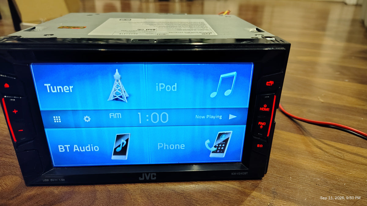 JVC KW-V240BT Stereo Radio Receiver with AM/FM, CD, DVD, USB, Bluetooth Tested ✅