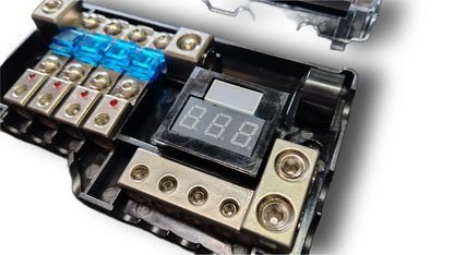 Blurred Vision Audio BVPROVM Fused Power Distribution Block with Digital Led Volt Meter