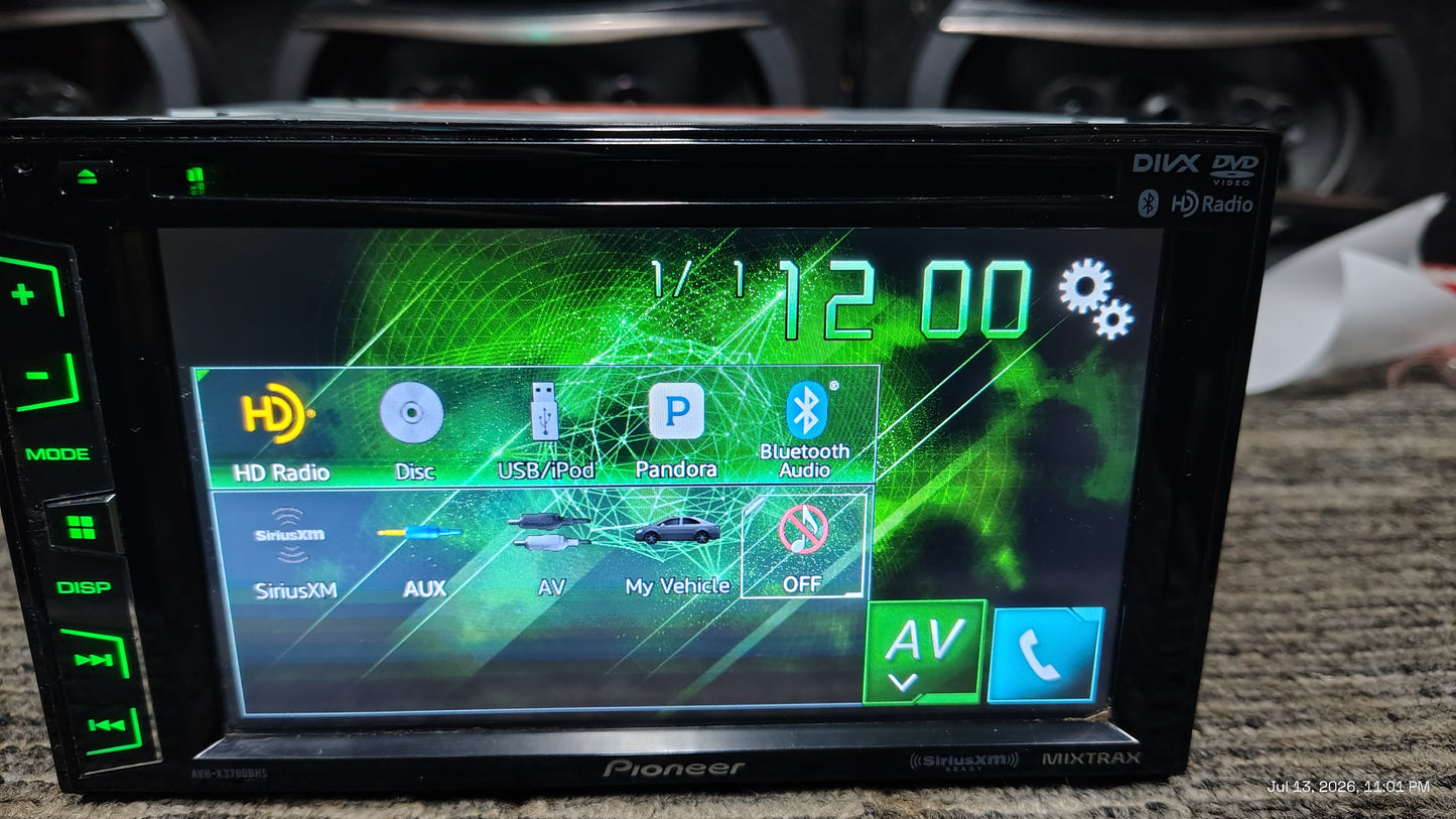 Pioneer AVH-X3700BHS Touchscreen DVD Receiver Bluetooth HD Radio 6.2" Tested ✅