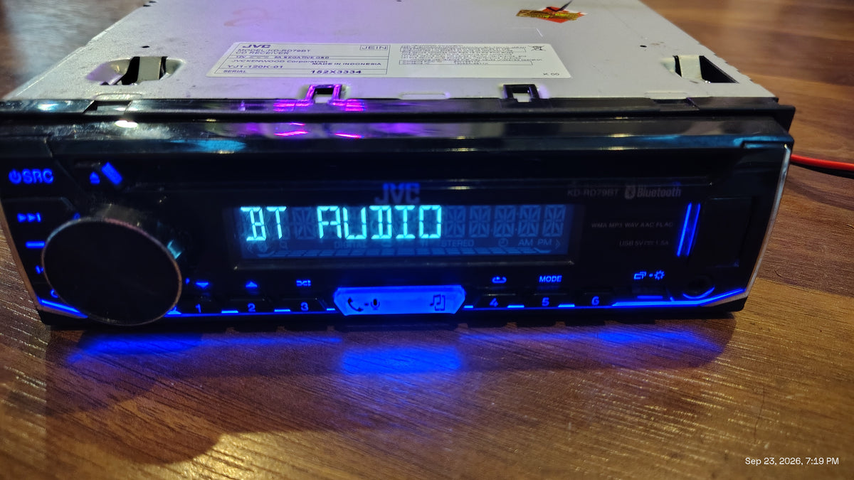JVC KD-RD79BT 1 DIN In-Dash CD Receiver Head Unit Bluetooth USB Input Tested ✅