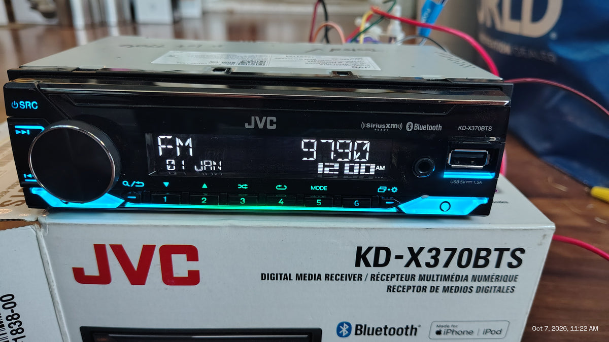 JVC KD-X370BTS 1 DIN Digital Media Receiver Bluetooth USB SiriusXM Tested ✅