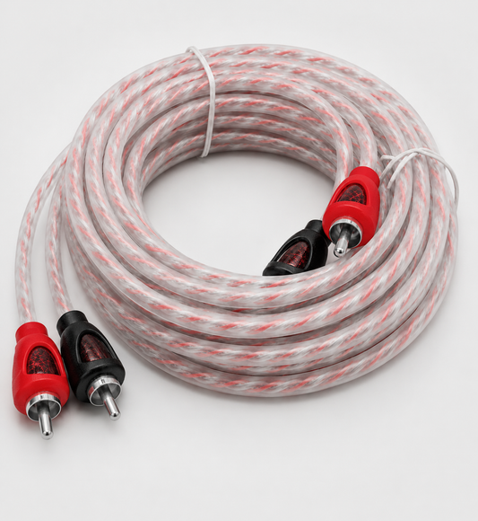 Blurred Vision Audio BVRRCA2CH – 17ft Premium Ofc 2-Channel RCA Interconnect Cable (Red)