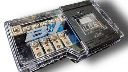 Blurred Vision Audio BVPROVM Fused Power Distribution Block with Digital Led Volt Meter