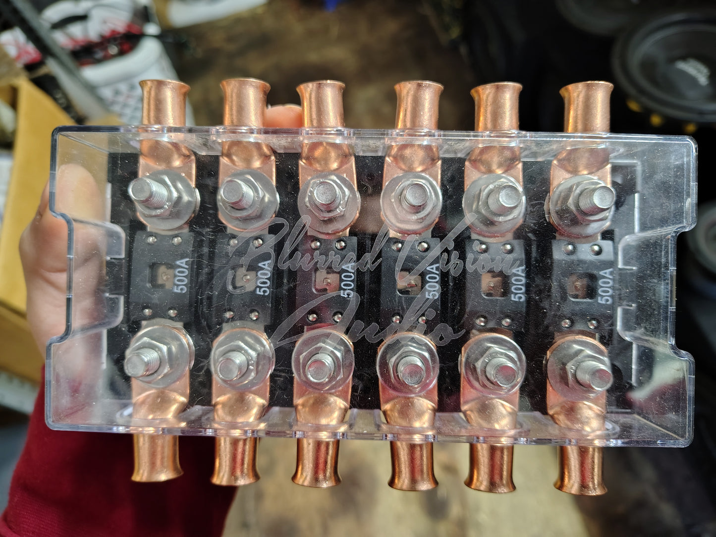 Blurred Vision Audio BV-6Mega Fuse Holder, Fuses & Lugs (Loaded)