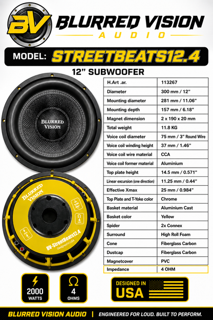 Blurred Vision Audio StreetBeats12.4 12" D4