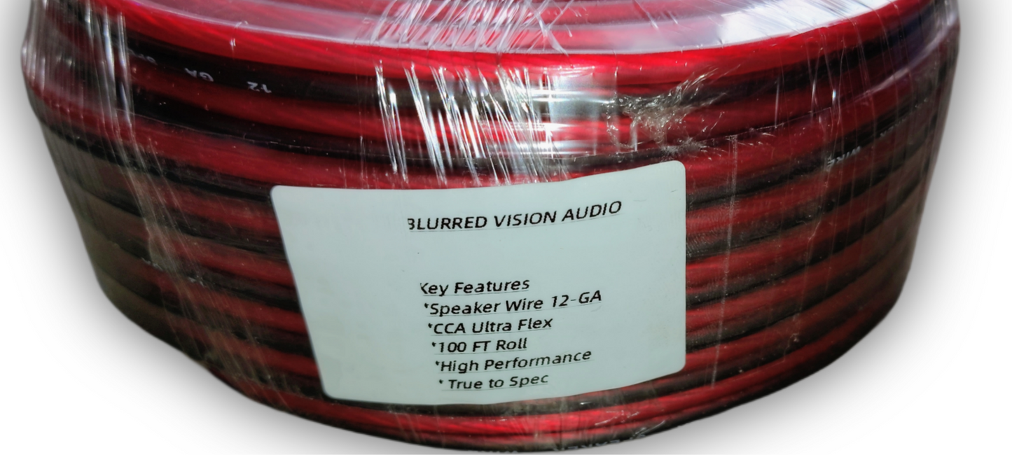 Blurred Vision Audio BV12GCCA Series Premium Speaker Wire 100'Ft (Red/Black)