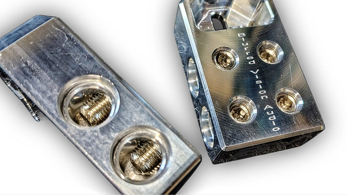 2*Blurred Vision Audio BV4SPOT- High Quality BOLT DOWN SET SCREW TYPE BATTERY TERMINALS