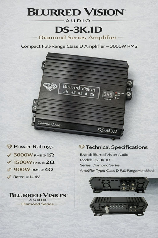 Blurred Vision Audio Diamond Series DS-3K.1D (3000RMS) 1 Ohm