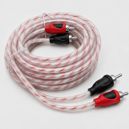 Blurred Vision Audio BVRRCA2CH – 17ft Premium Ofc 2-Channel RCA Interconnect Cable (Red)