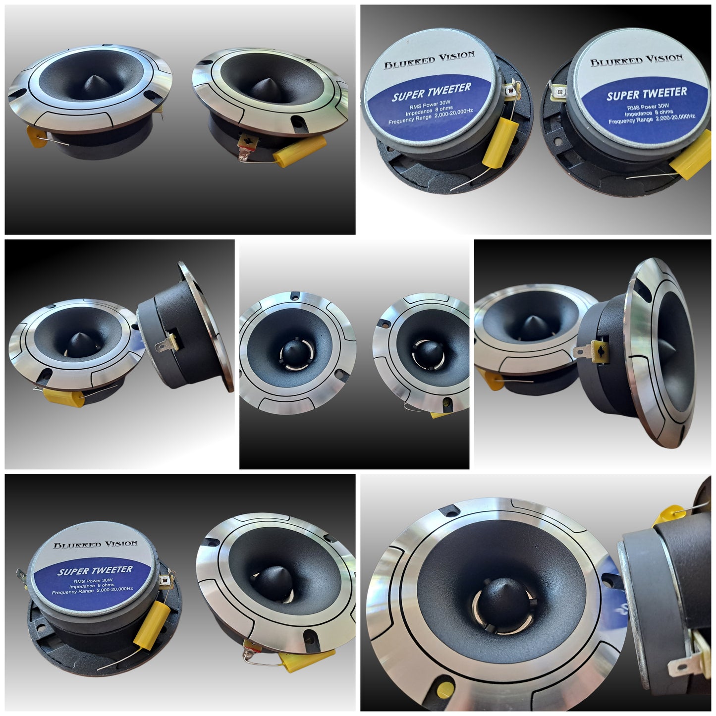 Blurred Vision Audio 4X 6.5 4X SUPER TWEETERS Package Deal