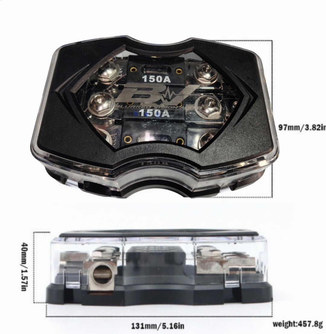 Blurred Vision Audio BV-ANL3X3
3-Way ANL Fused Power Distribution Block Includes Three Installed ANL Fuses