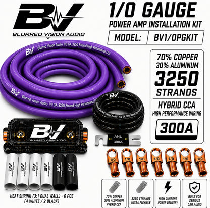 BLURRED VISION AUDIO
1/0 GA HYBRID CCA POWER AMP INSTALLATION KIT BV-1/0-PGKIT