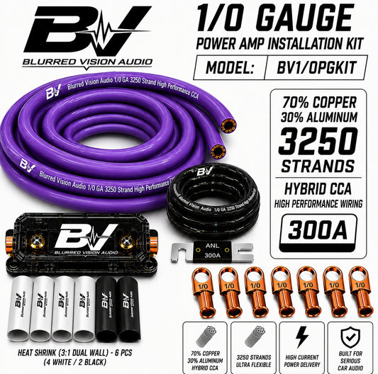 BLURRED VISION AUDIO
1/0 GA HYBRID CCA POWER AMP INSTALLATION KIT BV-1/0-PGKIT