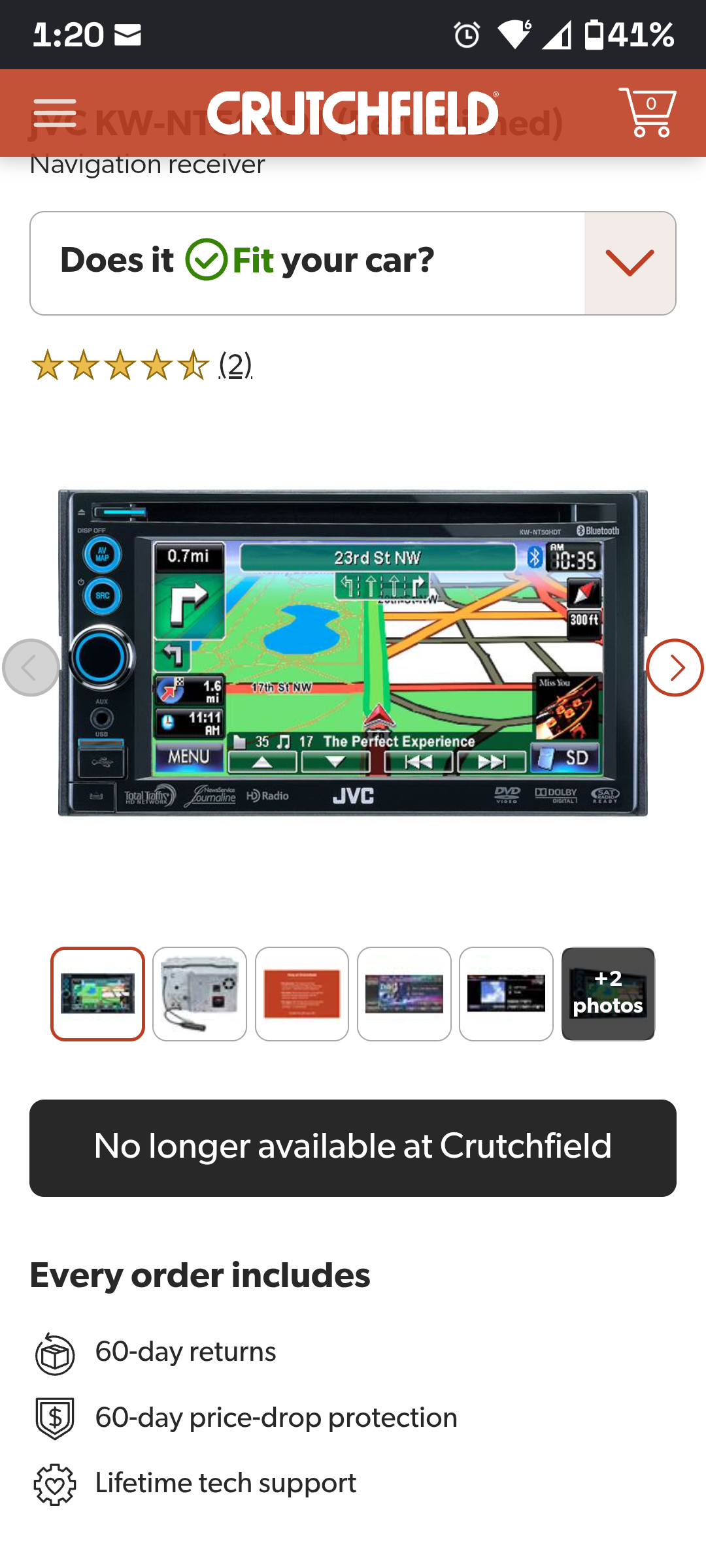 JVC KW-NT50HDT Navigation Receiver 6.8 Inch Tested ✅