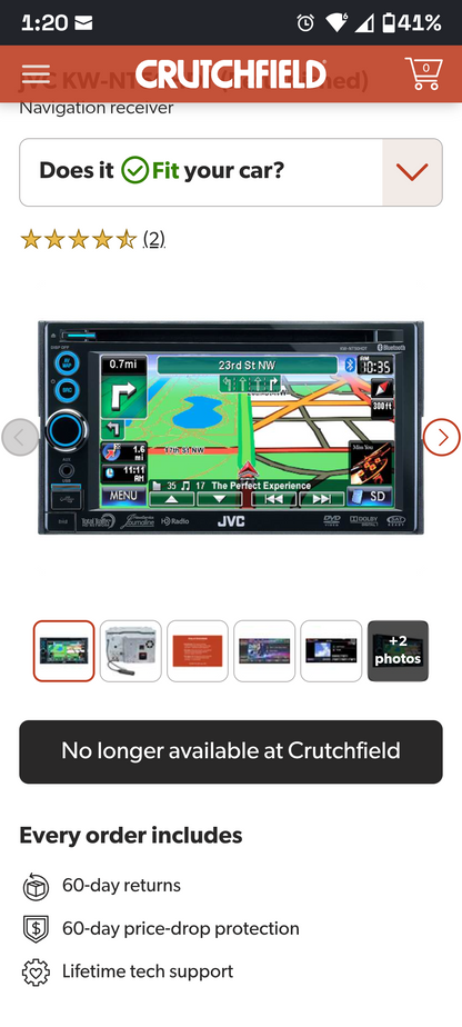 JVC KW-NT50HDT Navigation Receiver 6.8 Inch Tested ✅