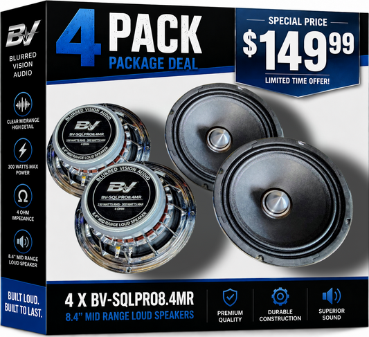 Blurred Vision Audio BV-SQLPRO8.4MR – 4 PACK BUNDLE DEAL