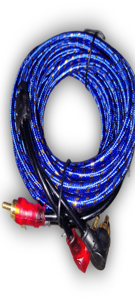 Blurred Vision Audio BVGBRCA – 17ft Premium Ofc 2-Channel RCA Interconnect Cable(Blue)