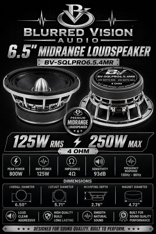 Blurred Vision Audio BV-SQLPRO6.5.4MR – 6.5” Midrange Loudspeakers (Sold In Pairs)