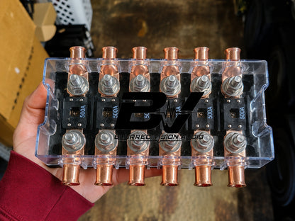 Blurred Vision Audio BV-6Mega Fuse Holder, Fuses & Lugs (Loaded)