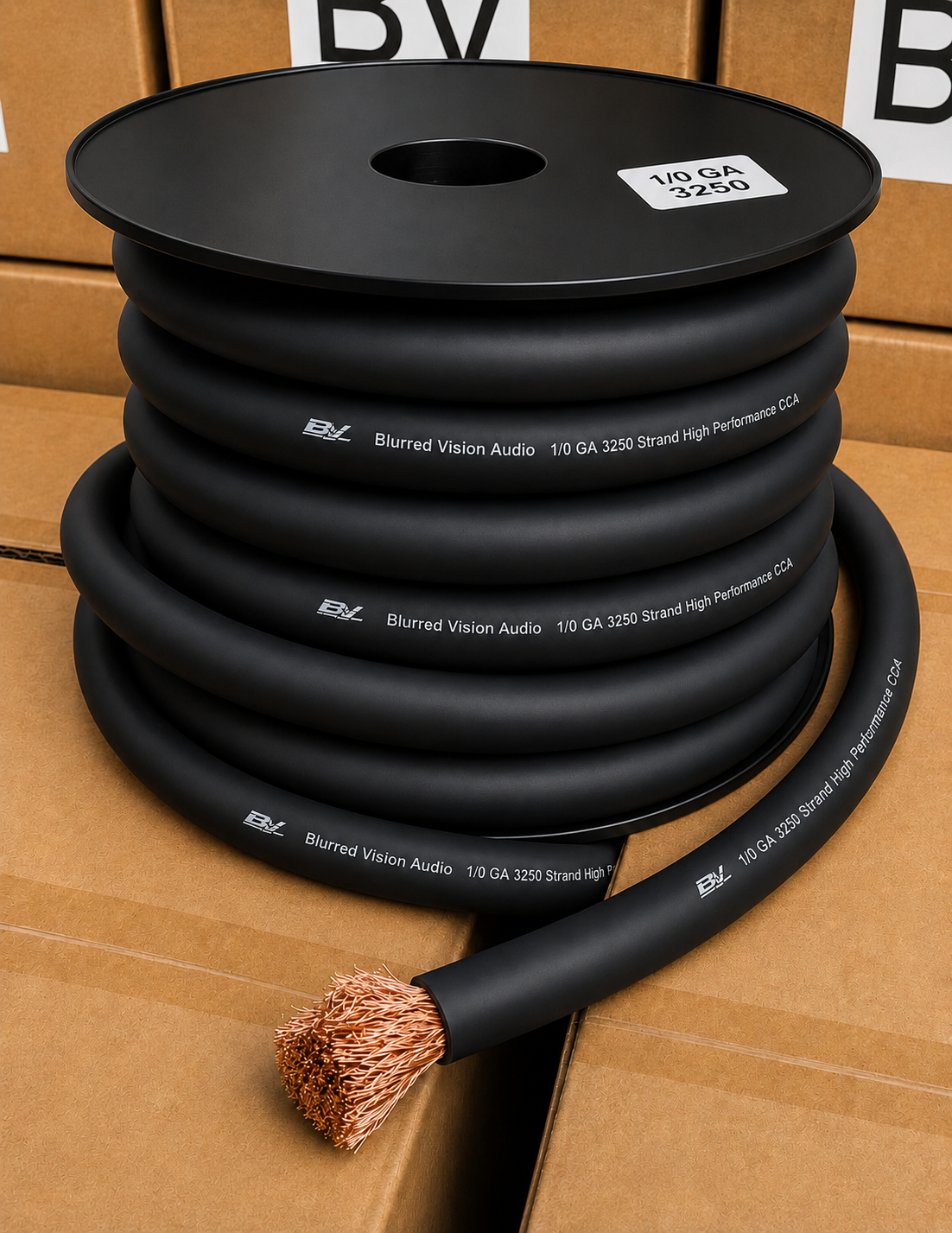 BLURRED VISION AUDIO
BV.CCA ULTRA FLEX 1/0 GAUGE  Power/Ground CABLE