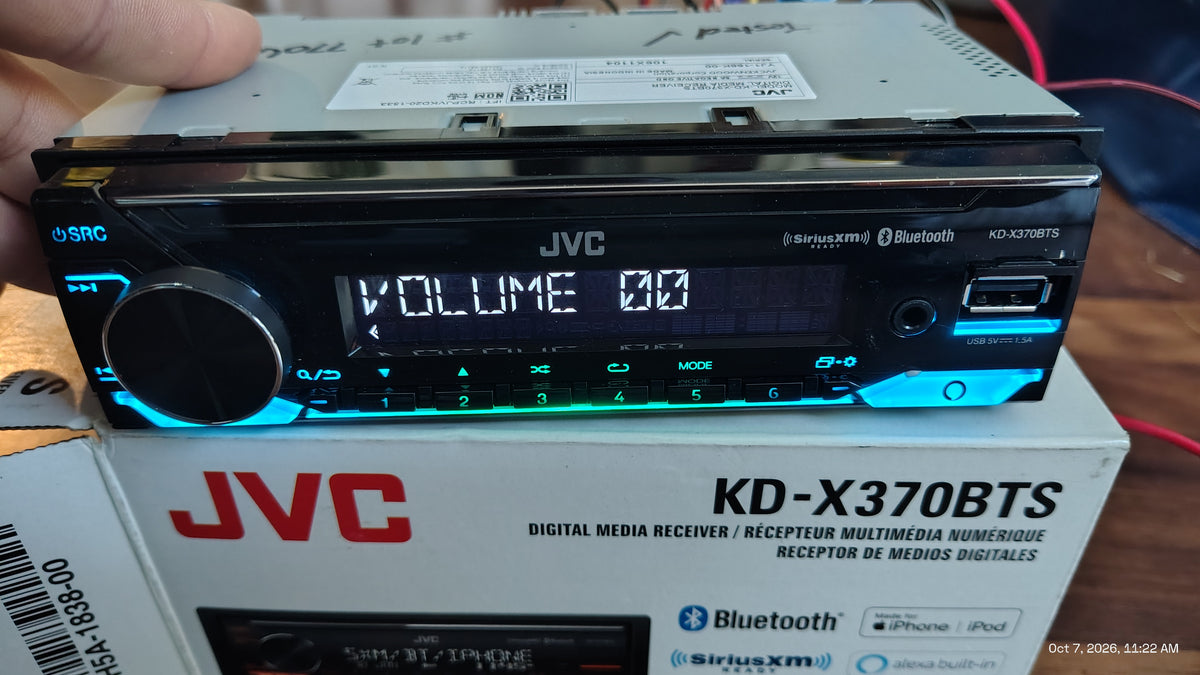 JVC KD-X370BTS 1 DIN Digital Media Receiver Bluetooth USB SiriusXM Tested ✅