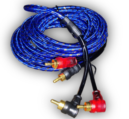 Blurred Vision Audio BVGBRCA – 17ft Premium Ofc 2-Channel RCA Interconnect Cable(Blue)