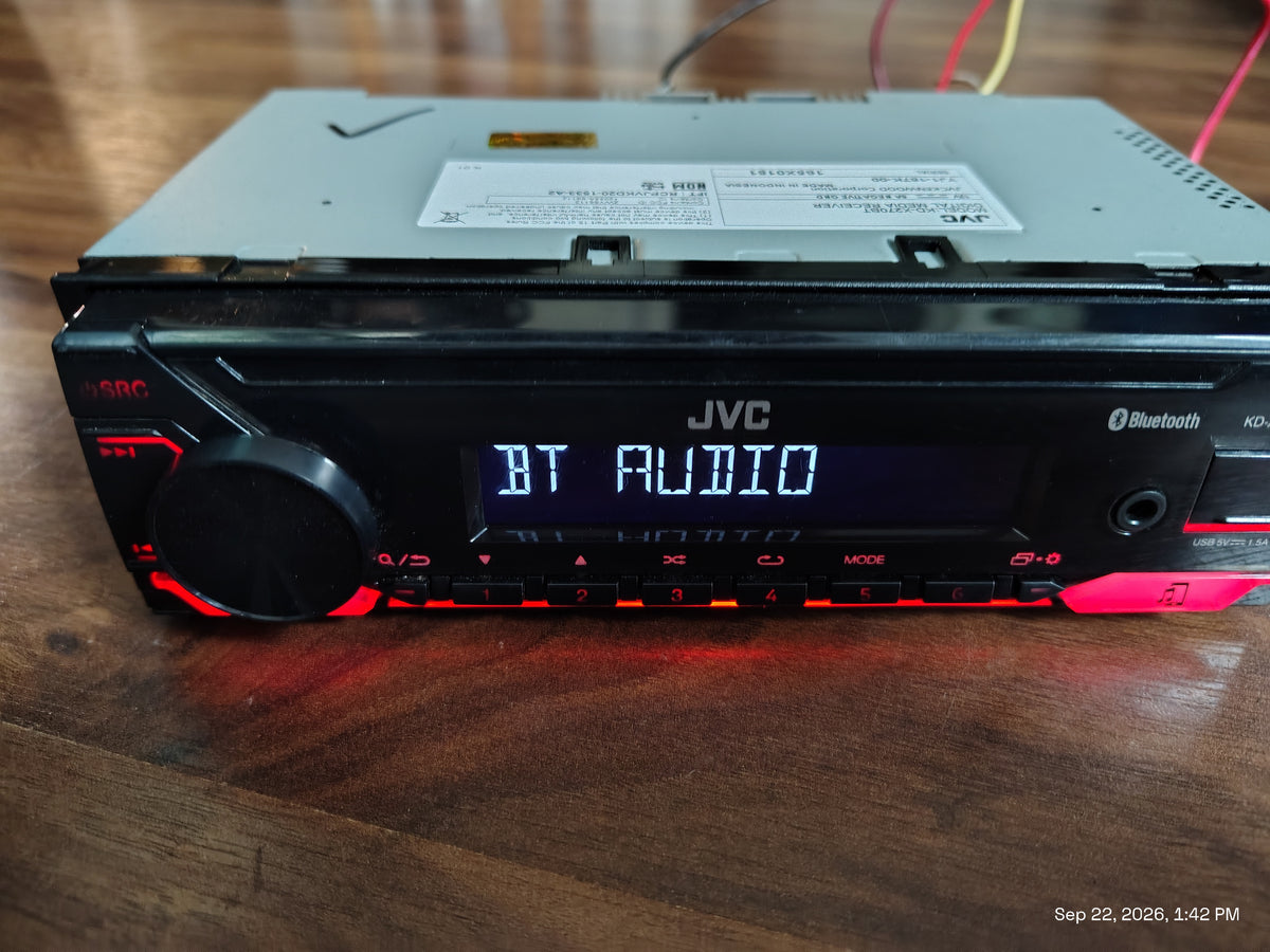 JVC KD-X270BT 1 DIN Digital Media Receiver No CD Bluetooth USB AUX Tested ✅