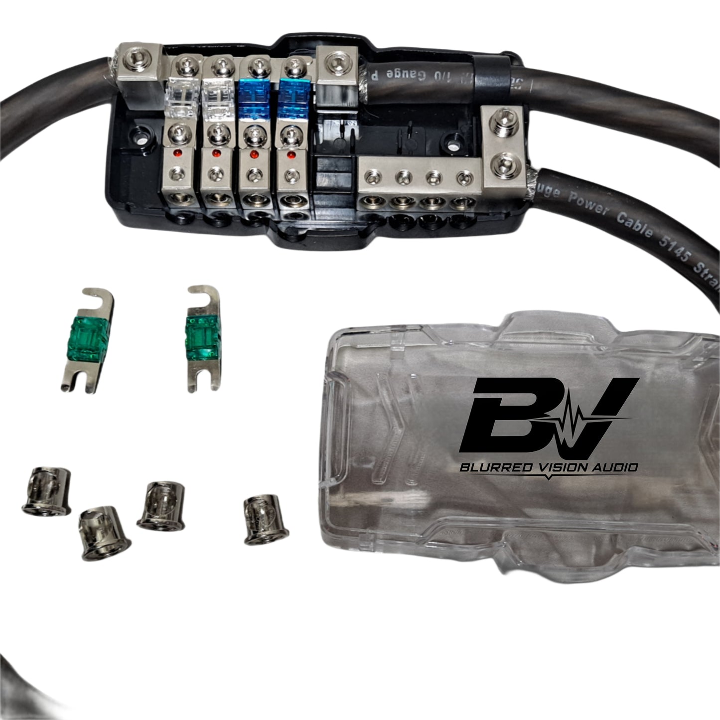 Blurred Vision Audio BV-PGDISTRO POWER & GROUND DISTRIBUTION BLOCK With 6 MINI ANL FUSES & HOLDER