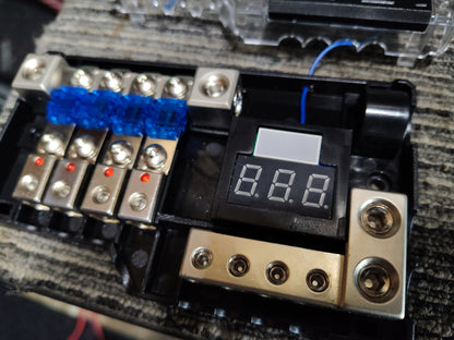 Blurred Vision Audio BVPROVM Fused Power Distribution Block with Digital Led Volt Meter