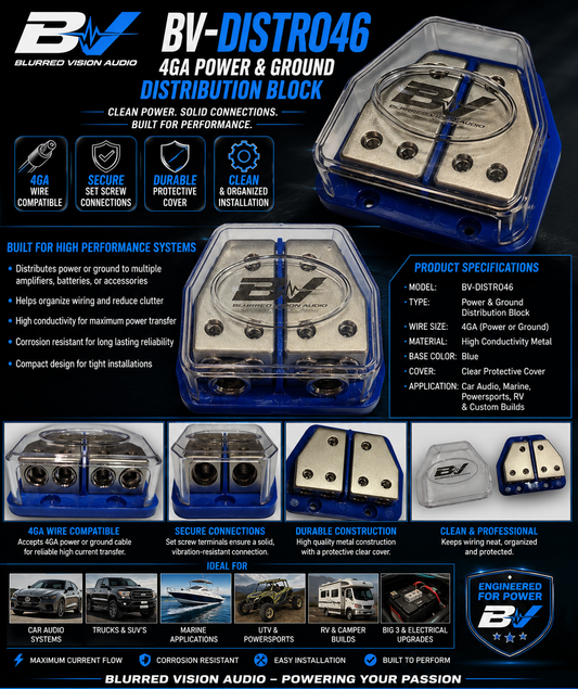 Blurred Vision Audio BV-DISTRO46
4 AWG Power/Ground Distribution Block