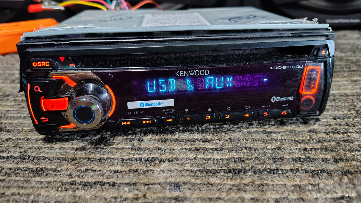 Kenwood KDC-BT310U 1 DIN CD Player Car Stereo Bluetooth AUX  Input Tested ✅