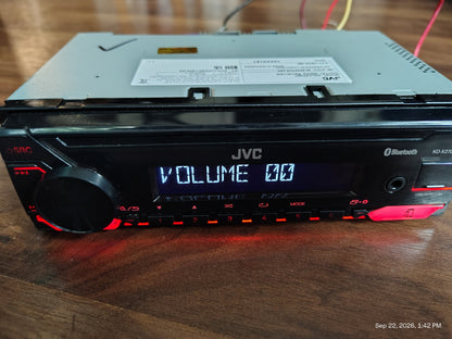 JVC KD-X270BT 1 DIN Digital Media Receiver No CD Bluetooth USB AUX Tested ✅