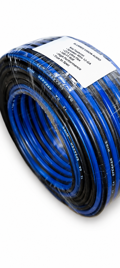 Blurred Vision Audio BV12GCCA Series Premium Speaker Wire 100'Ft (Blue/Black)