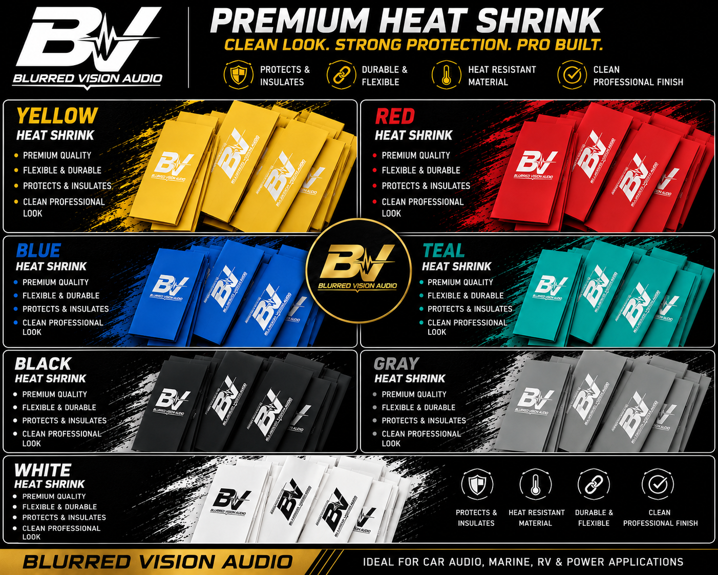 Blurred Vision Audio BV-HS Heat Shrink Sold in Packs of 10