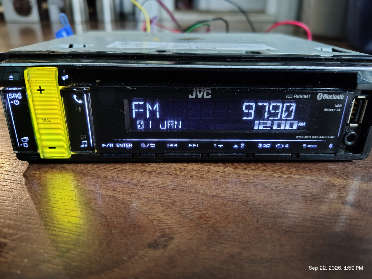 JVC KD-R890BT In-Dash 1-DIN CD/MP3 Stereo Receiver with Streaming DJ, Tested ✅