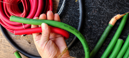 Blurred Vision Audio 0 Gauge 50 Feet Power/Ground Battery Wire Cables (RED)(Prototype)With 6 Copper Terminals