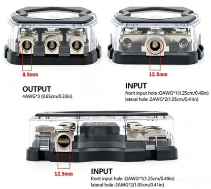Blurred Vision Audio BV-ANL3X3
3-Way ANL Fused Power Distribution Block Includes Three Installed ANL Fuses