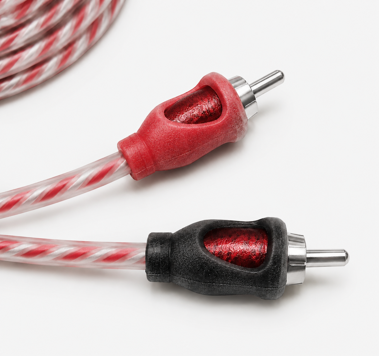 Blurred Vision Audio BVRRCA2CH – 17ft Premium Ofc 2-Channel RCA Interconnect Cable (Red)