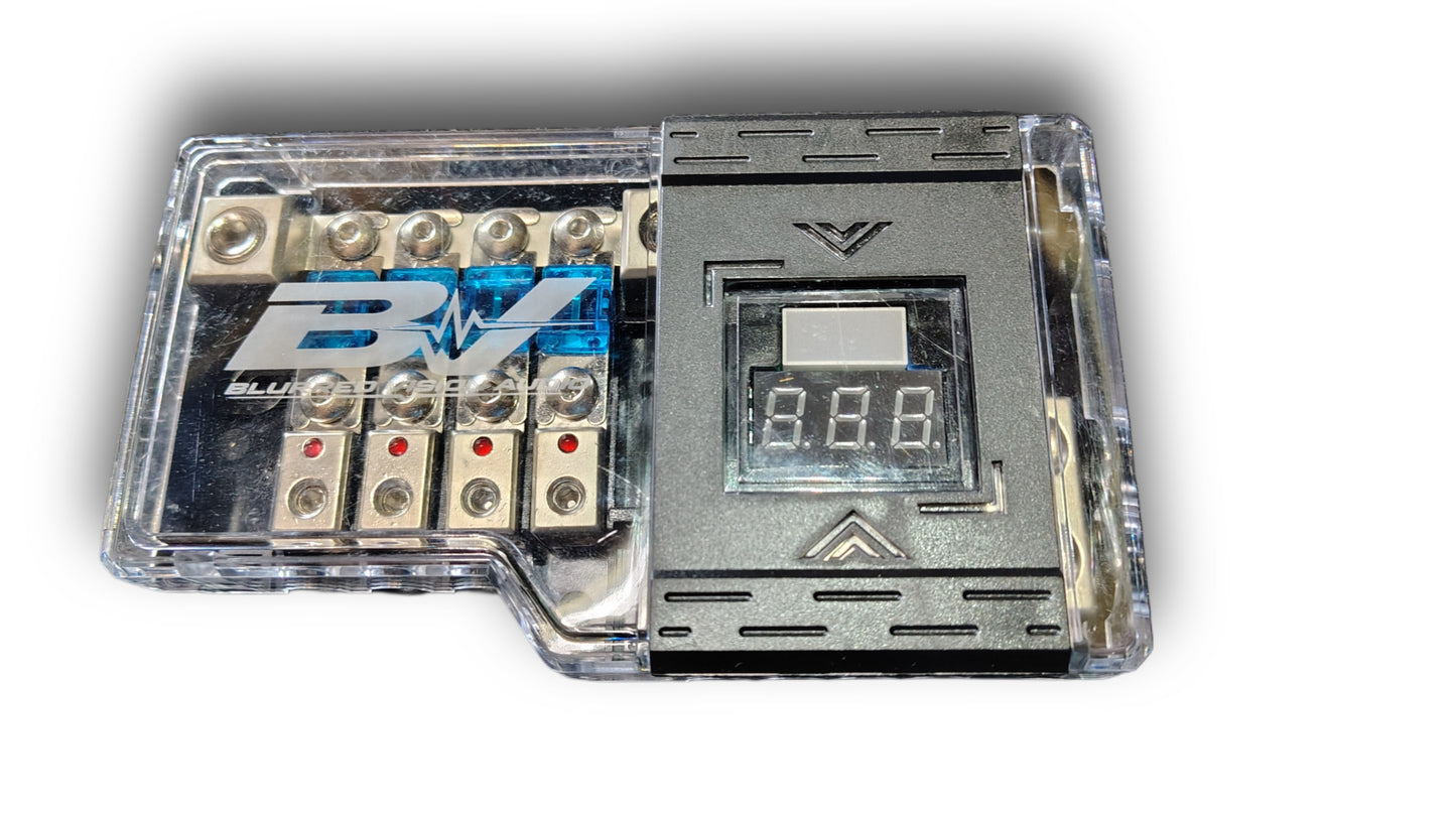 Blurred Vision Audio BVPROVM Fused Power Distribution Block with Digital Led Volt Meter