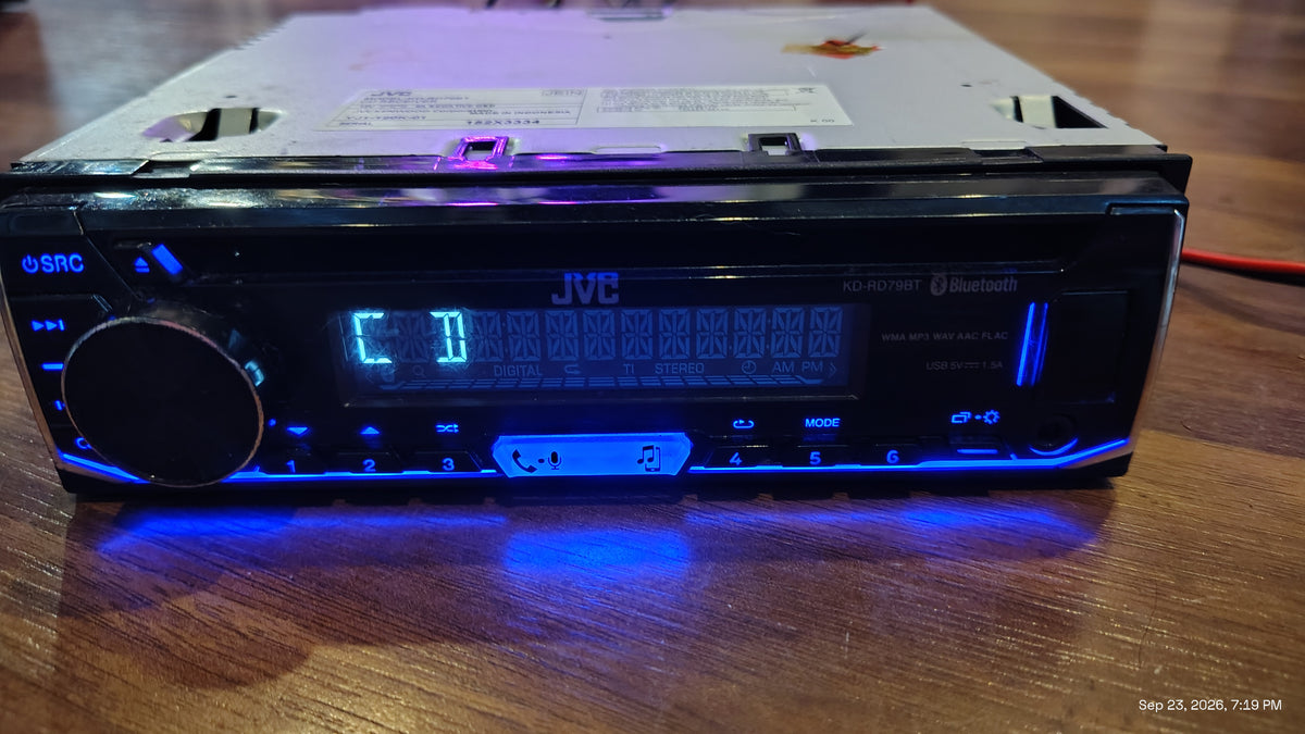 JVC KD-RD79BT 1 DIN In-Dash CD Receiver Head Unit Bluetooth USB Input Tested ✅