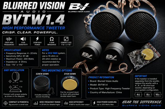 Blurred Vision Audio BVTW1.4 (Sold In Pairs)