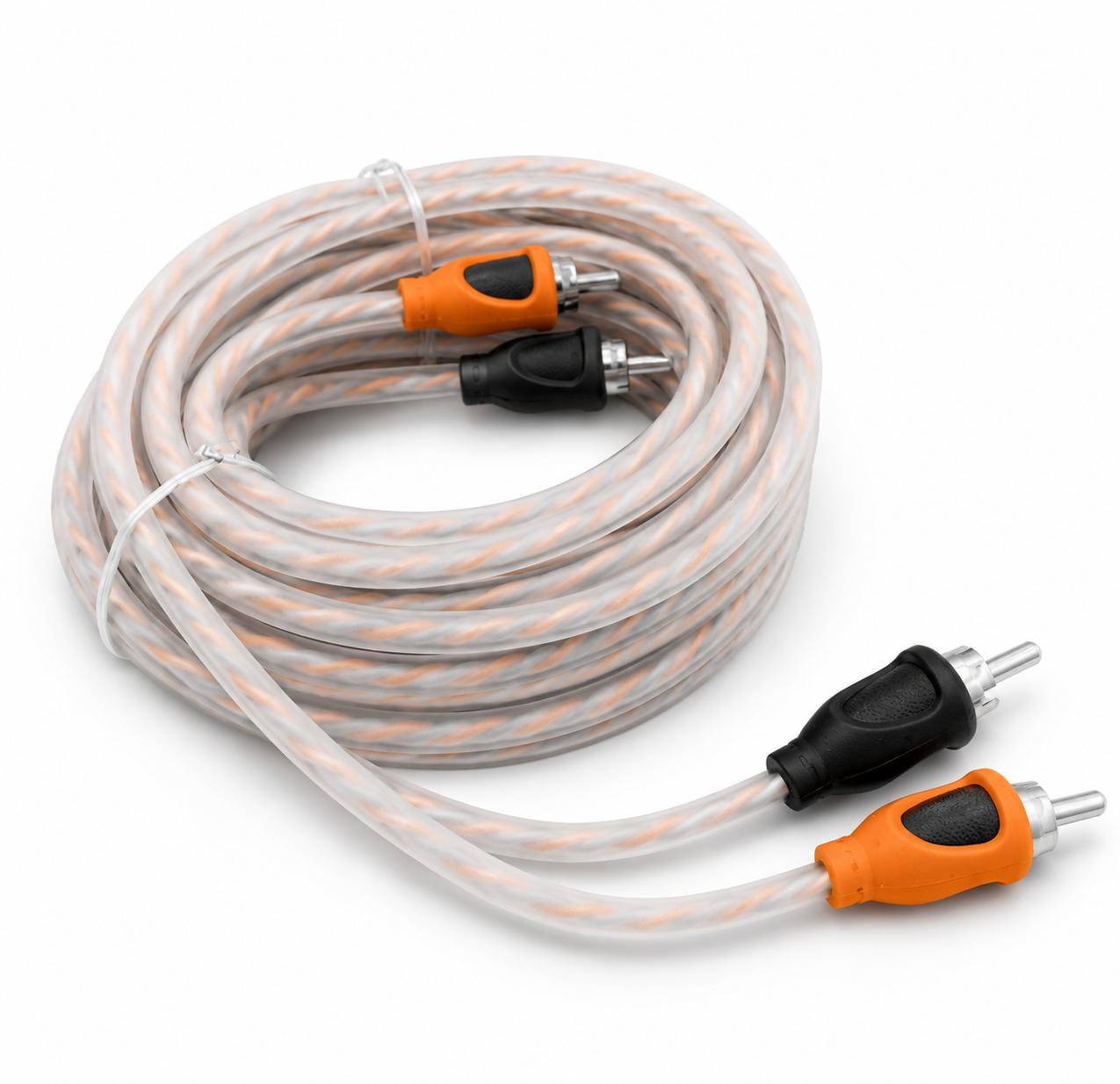 Blurred Vision Audio BVORCA2CH – 17ft Premium Ofc 2-Channel RCA Interconnect Cable (Orange)