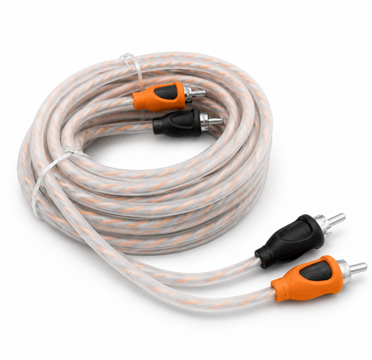 Blurred Vision Audio BVORCA2CH – 17ft Premium Ofc 2-Channel RCA Interconnect Cable (Orange)